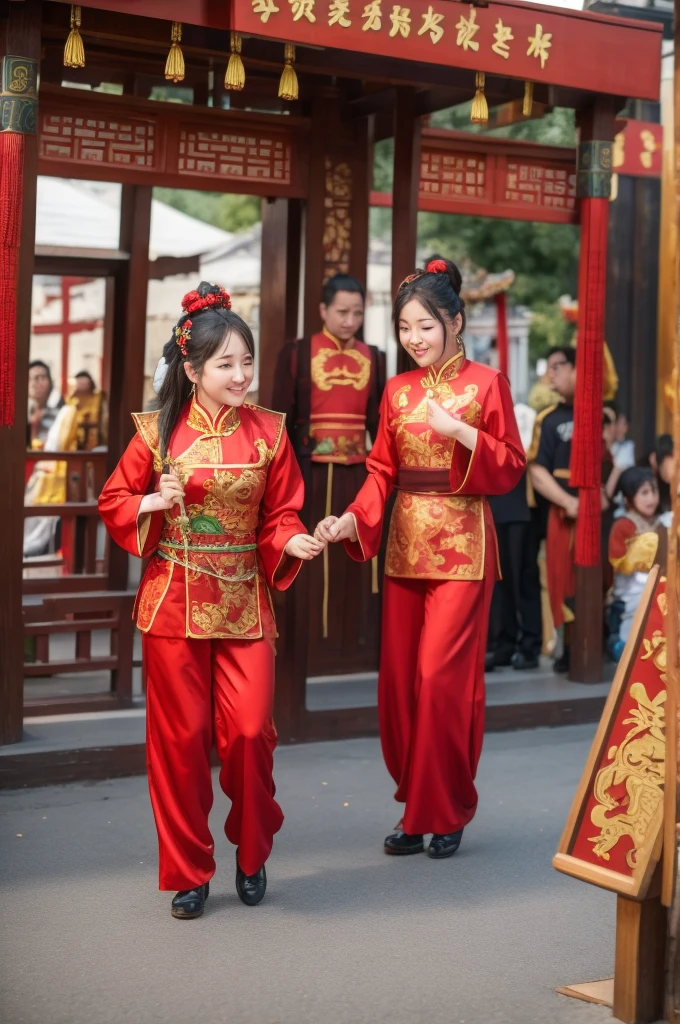 Chinese temple fair street performers