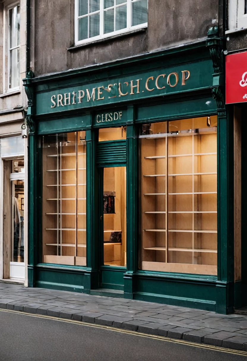 photo of an empty shop window 