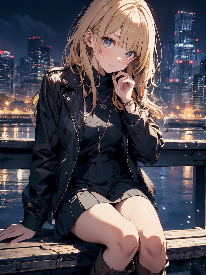 ((ultra detailed, masterpiece, absurdres))
<lora:UncElena:0.9>
UncElena, 1girl, solo, hair updo, blue eyes, blonde hair, Puffer jacket, oversized sweater, leggings, chunky sneakers , in front of Chic urban rooftop lounge, dynamic city lights, modern furniture, detailed skyline