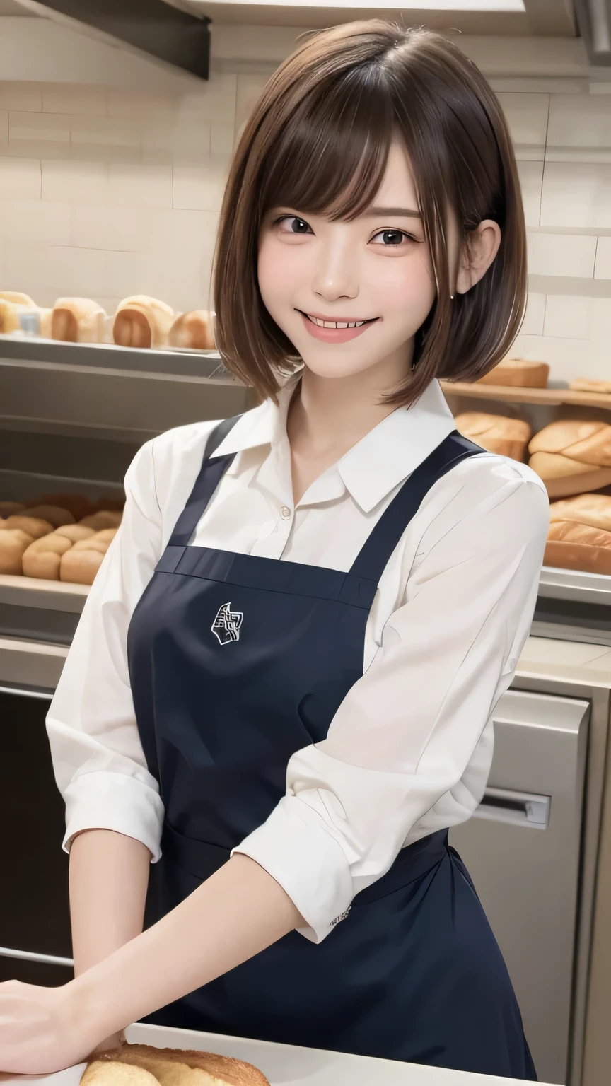 closeup shot , Best picture quality (8K, high resolution, Masterpiece: 1.2), super detailed, 215 Short Hair, 16-year-old woman,
situation: 「Kiki's Delivery Service」A set that recreates a bakery、A scene where she sells bread like Kiki。
clothing: Kiki Cosplay(Black dress、Red ribbon、apron)。Hair tied up in a ribbon like Kiki。
angle: Bakery counter in the background、A wide-angle shot of someone holding bread。The scene where bread is handed to the customer、Close up of smiling face。Capture people immersed in the world of Ghibli characters。
Close-up of face
, random cute pose ,big eyes ,Puffy eyes , Heart Pupil, blush , huge shy smile , salute