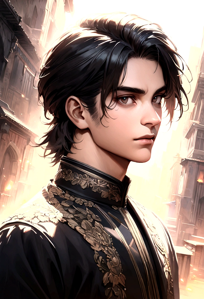  Generate an realistic  image of a indian teenage boy with modern mullet taper fade haircut who has straight and short hair and oblong face
