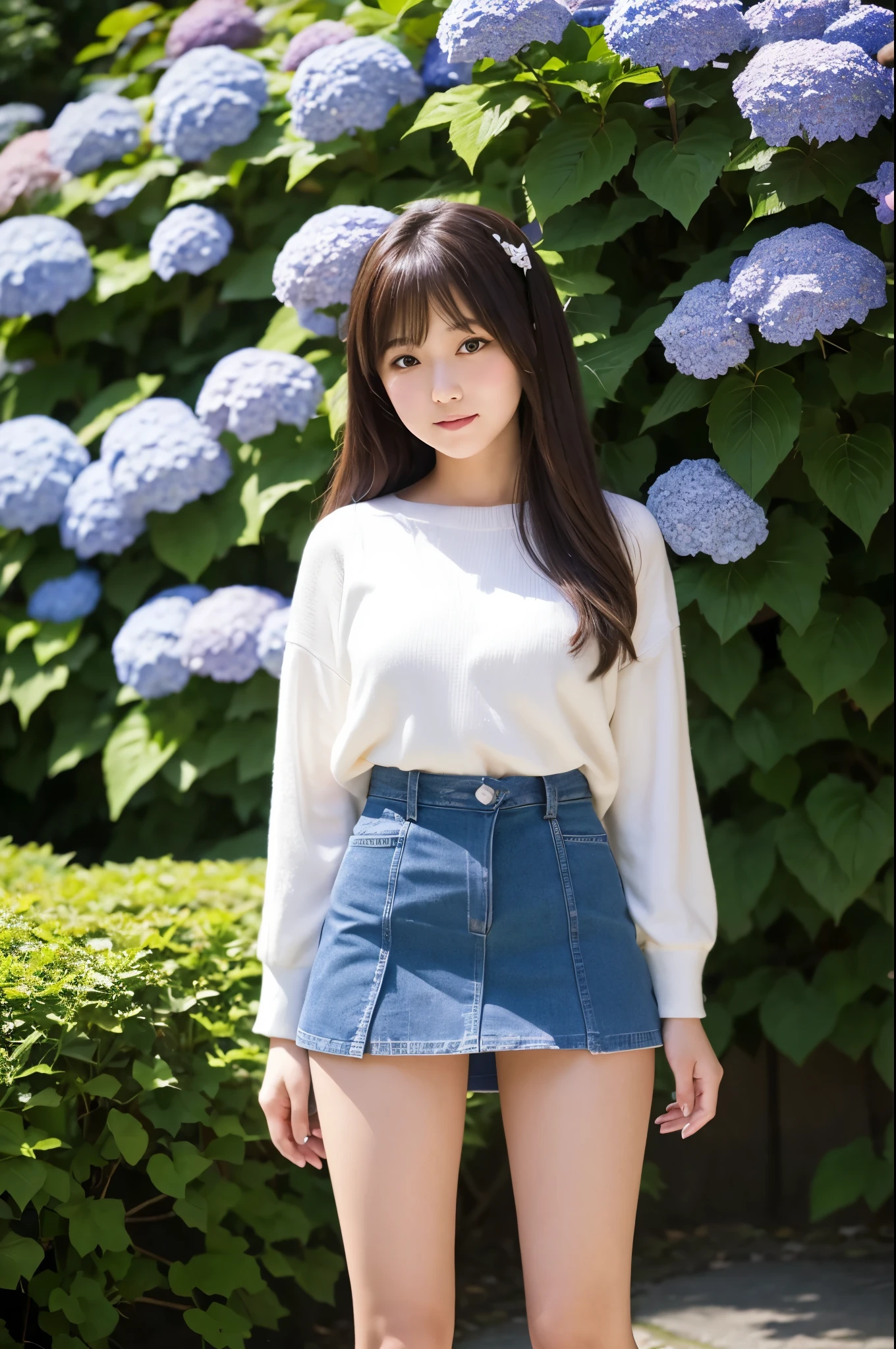 {Highest quality}、{so beautiful}、{Super quality}、{Best illustrations}、super high quality、Japanese Girls１people々、Casual clothing、Not wearing underwear、Ultra mini skirt、Not wearing panties、Attractive thighs、Both legsＭWide open letters、chest wide open、Face of joy、Small breasts、smile、No underwear、Sitting