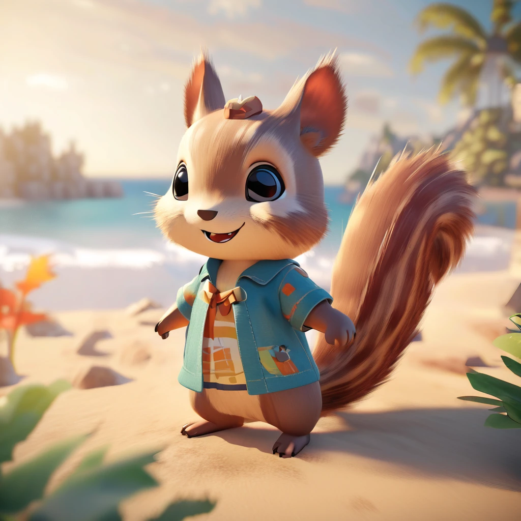 Squirrel chibi 2.5D, octane render, unreal engine