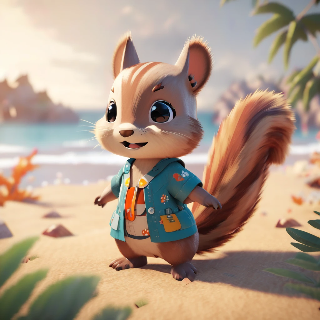 Squirrel chibi 2.5D, octane render, unreal engine