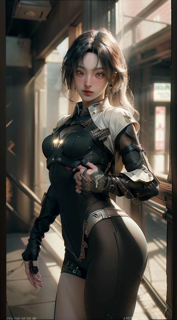 ((Best quality)), ((masterpiece)), (detailed:1.4), 3D, an image of a beautiful cyberpunk female,HDR (High Dynamic Range),Ray Tracing,NVIDIA RTX,Super-Resolution,Unreal 5,Subsurface scattering,PBR Texturing,Post-processing,Anisotropic Filtering,Depth-of-field,Maximum clarity and sharpness,Multi-layered textures,Albedo and Specular maps,Surface shading,Accurate simulation of light-material interaction,Perfect proportions,Octane Render,Two-tone lighting,Wide aperture,Low ISO,White balance,Rule of thirds,8K RAW,