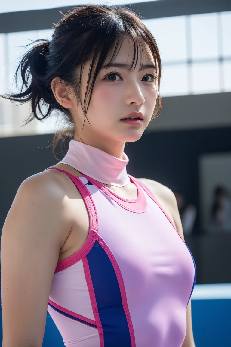 (8k, RAW Photos,Highest quality, High resolution:1.1), (超Realisticな:1.4),(Realistic, Realistic:1.3),The Beauty of Japan、((Upper Body:1.3))、Gymnastics Team - Flexible Leotards and Grips