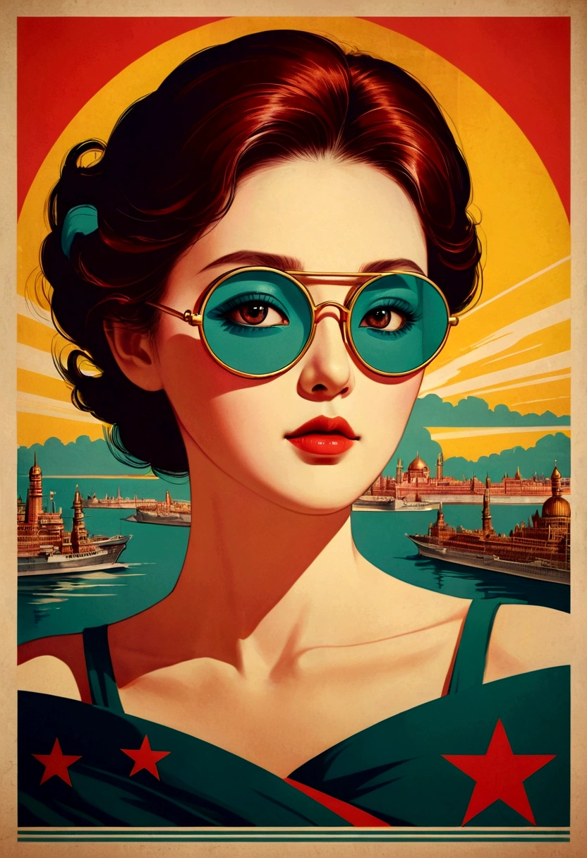 Eye Patch，in style of propaganda poster design, beautiful detailed