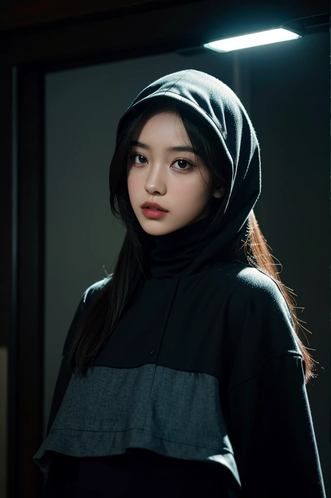 (front focus),(in the dark:1.6),
(masterpiece, top quality, best, official art, beautiful and aesthetic:1.2),(masterpiece, top quality, best quality, official art, beautiful and aesthetic:1.2),(masterpiece, top quality, best quality, official art, beautiful and aesthetic:1.2), 1 malay girl in hijab, glitch art, (digital distortion), pixelated fragments, data corruption,colorful noise, visual chaos,contemporary aesthetics