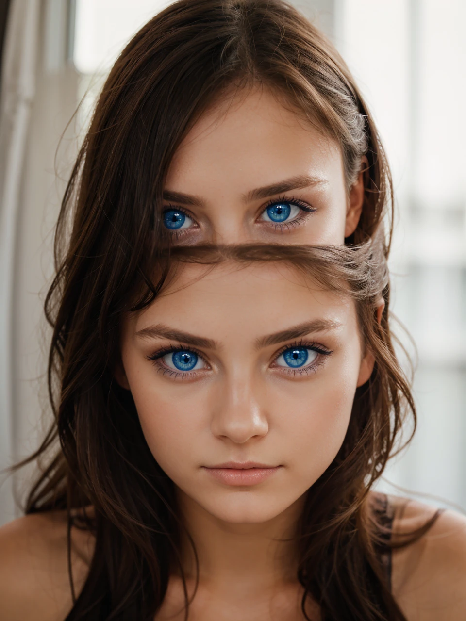 portrait, Beautiful girl, Blue eyes