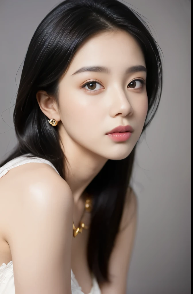 (masterpiece:1.3), (8 thousand, realistic, RAW photos, best quality: 1.4), (1 woman),(very y), (Beautiful makeover), (유난히 아름다운 realistic 얼굴), (Build a beautiful body) , (beautiful face), (beautiful face), (long eyelashes), (double eyelid), (realistic face), (black hair. parted, long hair:1.3), (아름다운 parted스타일), (realistic eyes), (really beautiful and delicate eyes), (beautiful and bigrealistic skin), (beautiful skin), (absurd), (attractive), (ultra high resolution), (extremely realistic), (very detailed), (golden ratio), (necklace), (earring), (So beautiful and sexy)