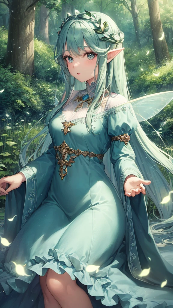 1girl, fairy, detailed portrait, beautiful detailed eyes, beautiful detailed lips, extremely detailed face, long eyelashes, glowing fairy wings, magical nature scene, woodland forest, glowing fireflies, moonlight, fantasy, soft lighting, (best quality,4k,8k,highres,masterpiece:1.2),ultra-detailed, anime 