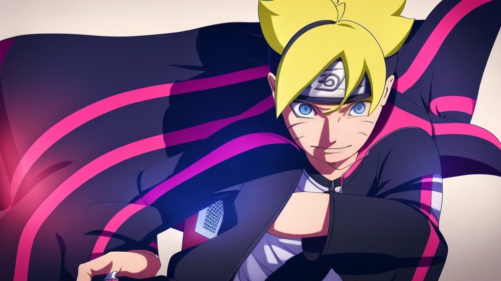 masterpiece, ultra-detailed, 1boy, male focus, upper body shot, Uzumaki Boruto wearing maroon Streetwear Hoodie, yellow hair, Blue eyes, look at viewer, happy face, vibrant colors, cityscape background, dinamic lighting, highly detailed face, stylish, urban style, cool attitude, bokeh, FLOREST background,
