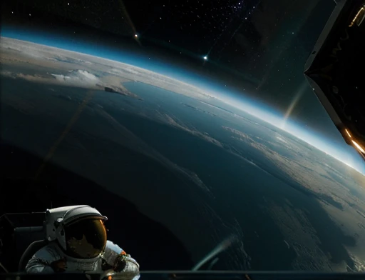 The astronaut wearing a spacesuit is observing an alien structure , fotografia de Corpo completo imagem de corpo inteiro. Environment overview.