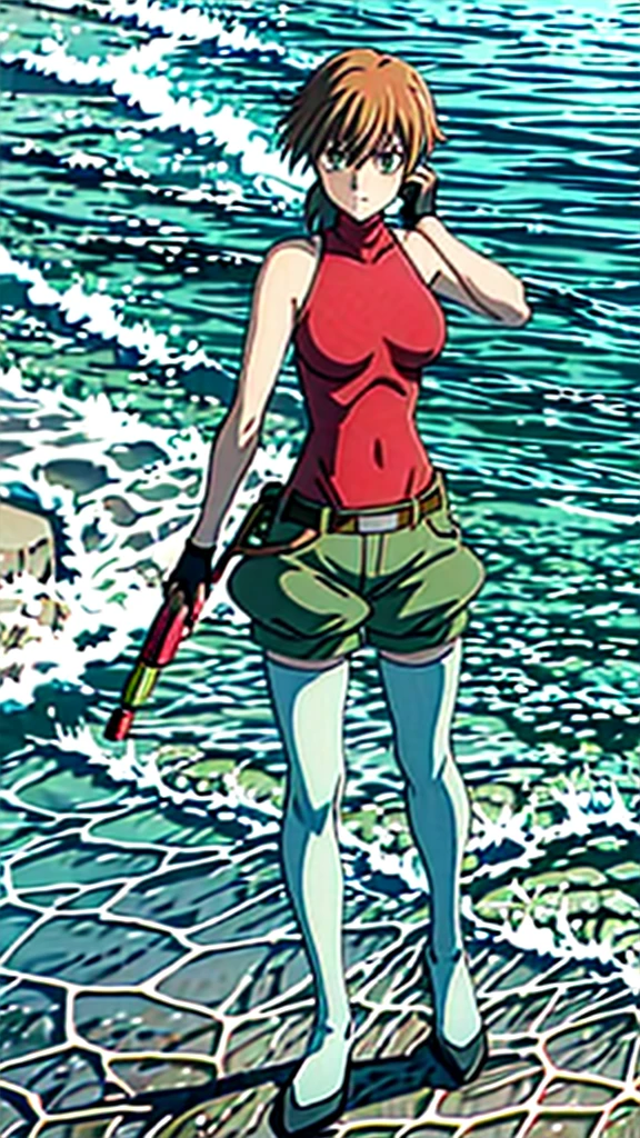 Highest quality, masterpiece, High resolution, , {Yuri_Lipman_Birdie Wing Golf Girl Story:1.15},naked,tits,Ocean,Sandy Beach,