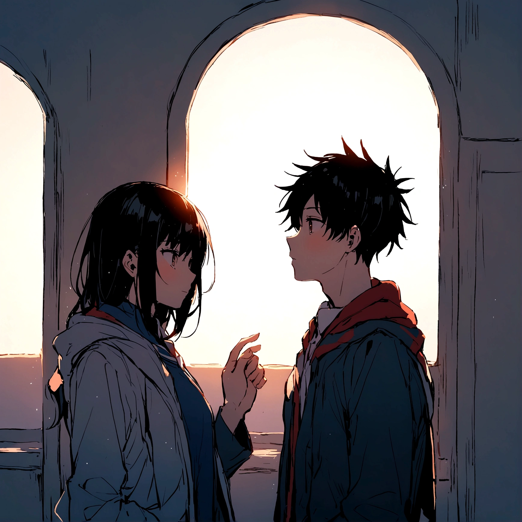 Highschool boy getting hi from his crush.