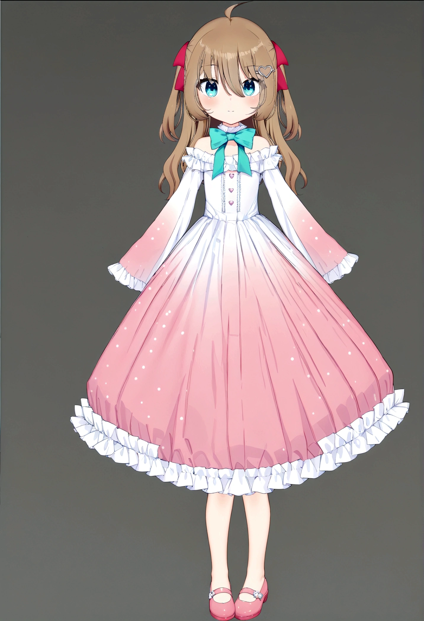 (masterpiece), (ultra-detailed), best quality, 8k,neuro-sama,big puffy ballgown,puffy short sleeves,flat chest,fullbody,curls,