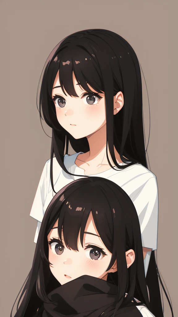 Cute illustration of black hair