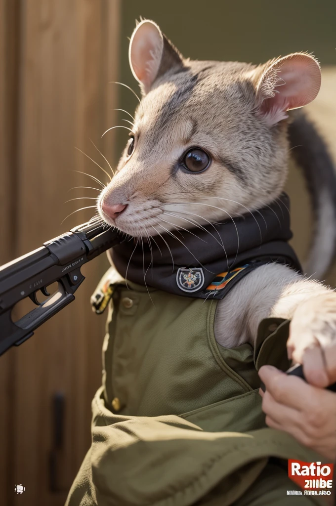 Ratinho dorime numa guerra zoobie