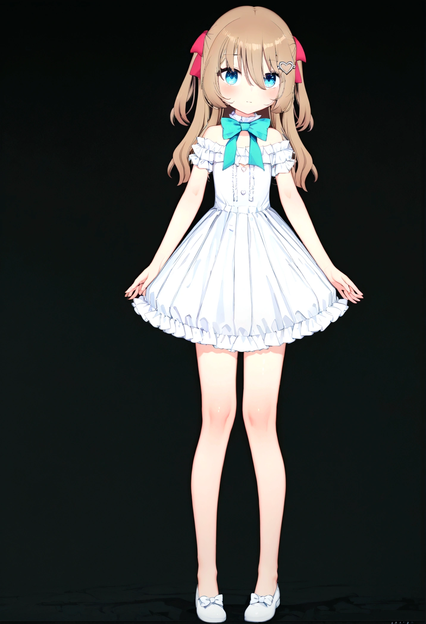 (masterpiece), (ultra-detailed), best quality, 8k,neuro-sama,,puffy short sleeves,flat chest,fullbody,curls,
