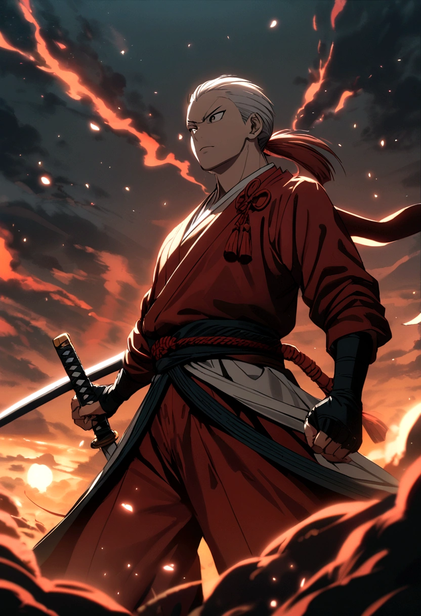 garota samurai com katana vermelha