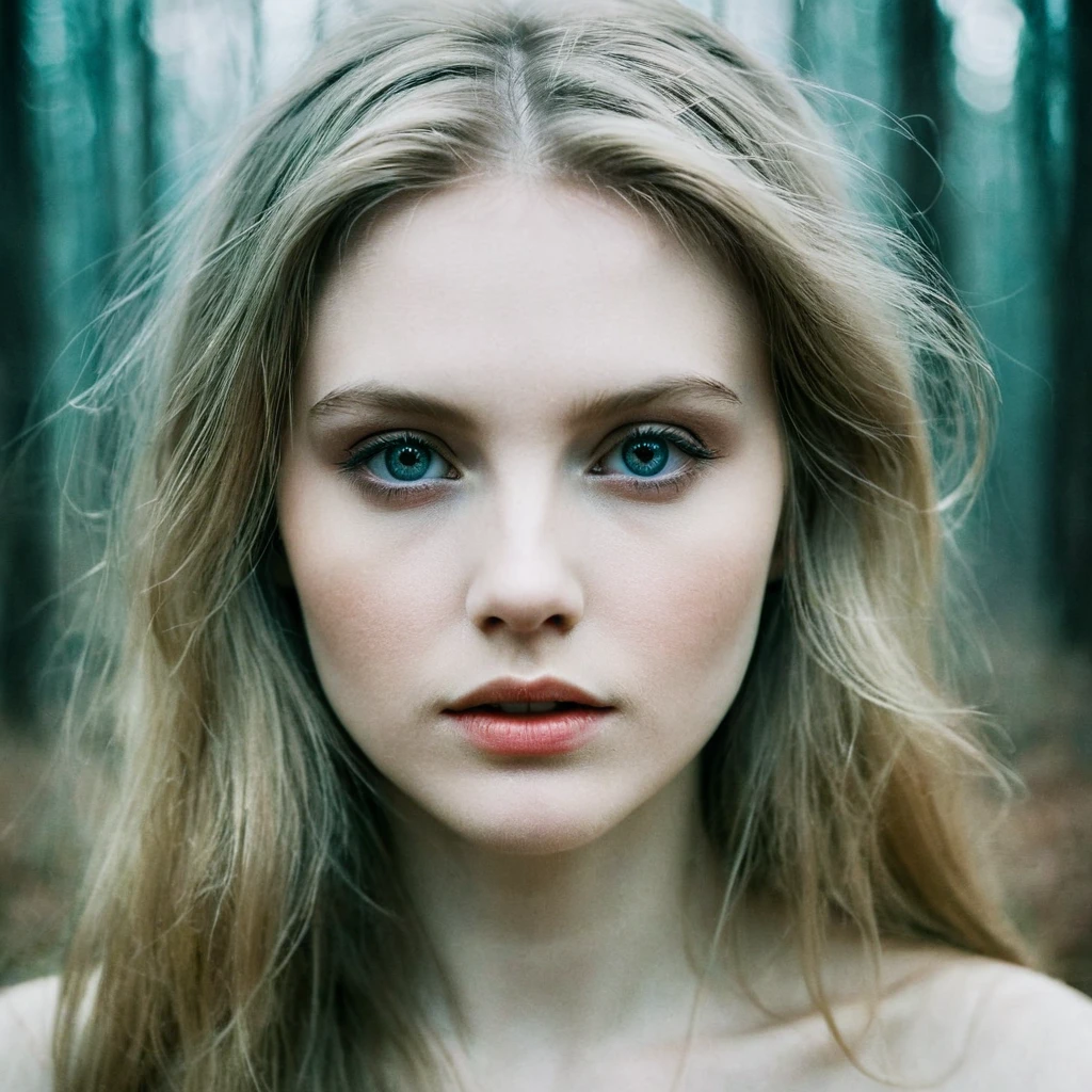 (Double Exposure Photography by Stanley Stellar and Josefa Pla Marco:1.2), award-winning photography, pale skin, evil slavic woman, long dark blond hair, upper body, aesthetic, dazzling atmosphere, atmospheric scattering, perfectly focused, f/22, symmetry and balance, artistic, infrared photography, outstanding details, (opal multi-color and opaque colors:0.1), ((artistic model pose for photo))