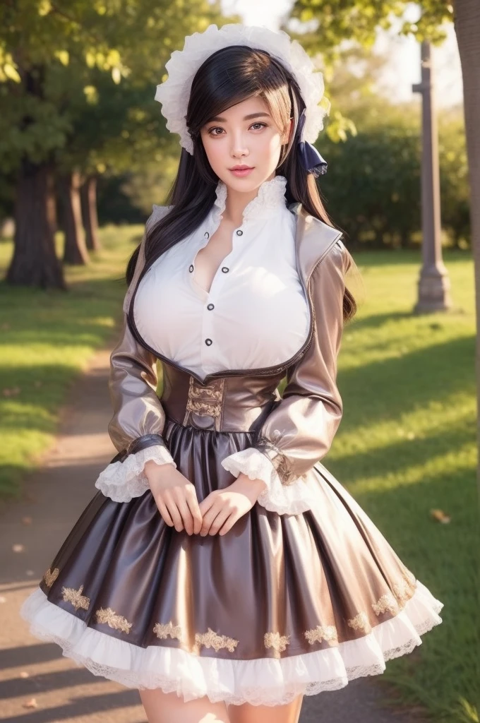 (Hyper-realistic) , (illustratio), (Increase the resolution),(8K), (Most Best Illustration),(extremely detaile), (Beautiful and delicate eyes),(The face is super detailed), (Detailed face), solo,1个Giant Breast Girl, looking at viewert, in the darkness nigth, deep shading, ssmile,cabelos preto e longos,(((Russian women's uniform:1.8)))