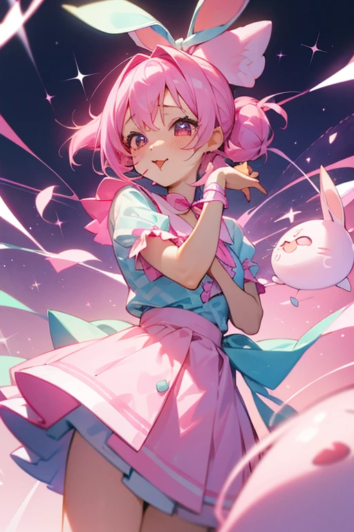 Girl, pink, dreamy, sparkling, cute, yumekawa, pastel colors, 👅🫶👅🫶🐇🦄🎀🎀🎀🎀, Jirai Kei