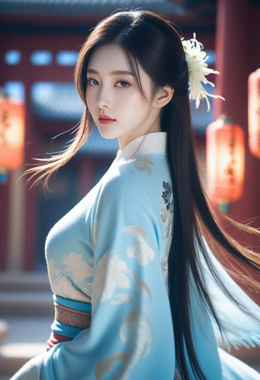 (ink, amazing: 1.3, Integrated 8K wallpaper, In fact, detailed: 1.2, masterpiece, illustration), [((1 girl), superior_body, dynamic angle, world masterpiece theater: 1.2, best quality, suppressed, fair, Ghost Dance Sweater, long flowing hair, Soft gloss: 0.8, Chrysanthemum Double), :( movie lights: 1.3, Only_flare: 1.2, Dunhuang elements)]