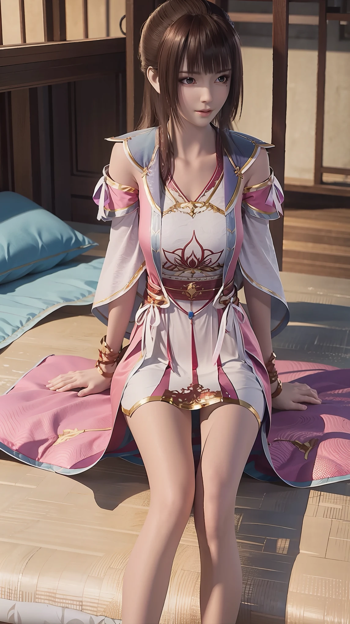 一个女孩Lying in bed,Face up,Raise your legs slightly,Front view super detailed beautiful big breasted girl 16 years old. Ultra HD, 4k, 8K, Movie,whole body,Lying down,Long legs,Thin legs,Very big breasts,whole body捕捉,(((Lying in bed))),(((whole bodyLying in bed))),Pink bed,Off-shoulder,Shoulder-length skirt,Lying in bed,Sleeping on the pillow,Lying down,Headrest pillows,(((平Lying in bed))),whole body平Lying in bed