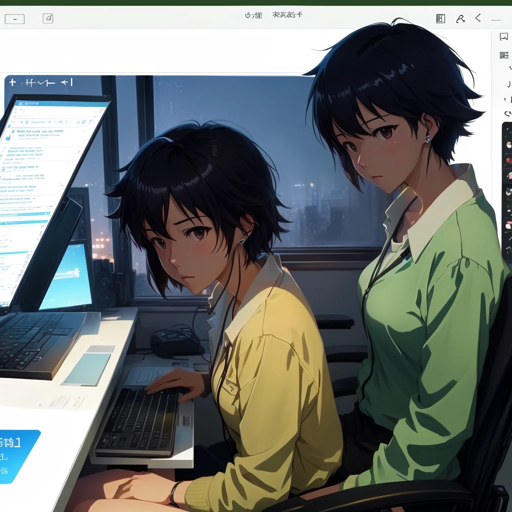 Close-up of a person sitting at a desk with a computer screen, Lo-fi Girl, ( ( makoto shinkai ) ), Anime Style. 8k, Screenshots from YouTube videos, in Makoto Shinkai's Style, Lo-fi art style, mokoto shinkai, Japanese animation style, Makoto Shinkai style, Makoto Shinkai's Style