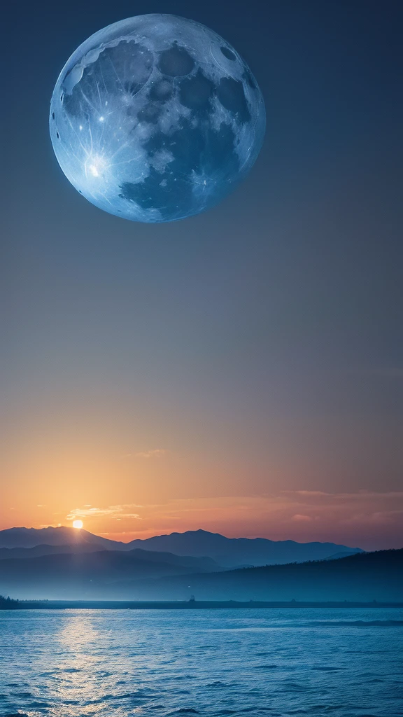 blue Moon,8k wallpaper,very beautiful,Award-winning works, View
