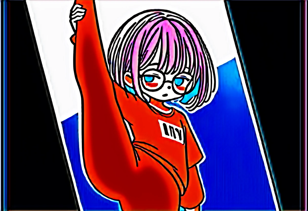 (masterpiece), (best quality), ((ultra-detailed)), (high resolution), (an extremely delicate and beautiful, super fine illustration), official art, BREAK 1girl, (:1.5), (tiny girl:1.7), (5yo)at chest, Plump, (Thick thighs:1.5), (big ass:1.5), erect nipples, Huge areola, large nipples, long nipples, erect nipples, oily skin, BREAK droopy eyes, emerald blue eyes, (bad mood:1.3), (clear face:1.3), (half closed eyes:1.4), BREAK bob cut, tired hair, messy hair, Black hair color, girl wearing black round glasses, BREAK (bare foot:1.4), torn clothes, BREAK Sweat, steam, humid, (BDSM:1.8), NSFW, BREAK (standing split on the prison:1.5), BREAK (dynamic angle:1.7),
