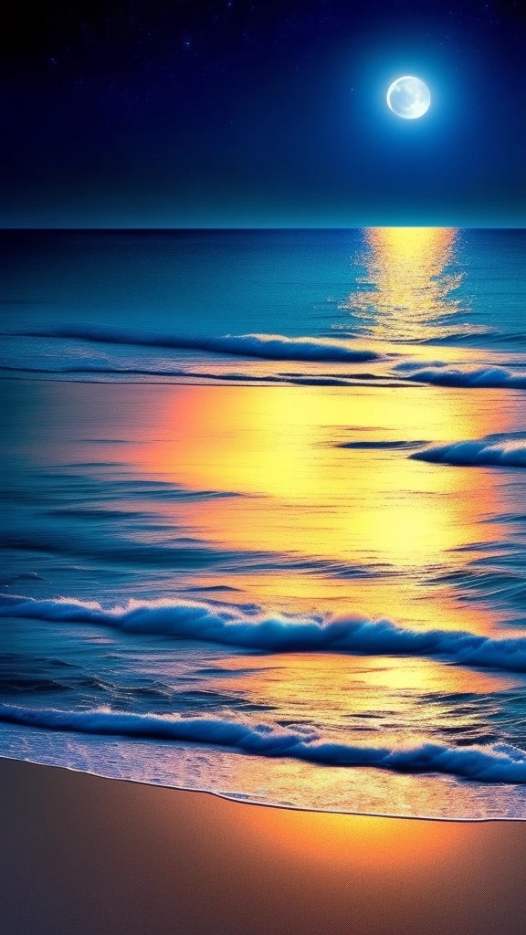 moonlit ocean, moonlight background, Moonlight Background, fantastic sea scenery, Background artwork, Sea of night, Beautiful moonlight, beautiful moonlight night, Dramatic moonlight, moonlight, Calm Night. Digital Illustration, Big moon above the water, moonlight night, Moonlight at night, White moon landscape on sandy beach, Moonlit Night, blueish moonlight