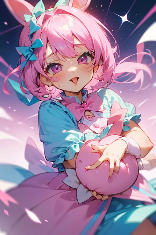 Girl, pink, dreamy, sparkling, cute, yumekawa, pastel colors, 👅🫶👅🫶🐇🦄🎀🎀🎀🎀, Jirai Kei