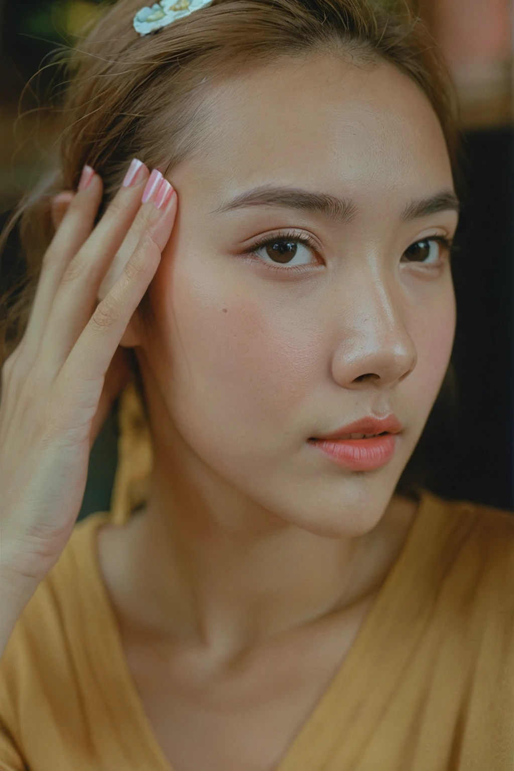 a portrait of MagMix Girl, analog film photo, Kodachrome.