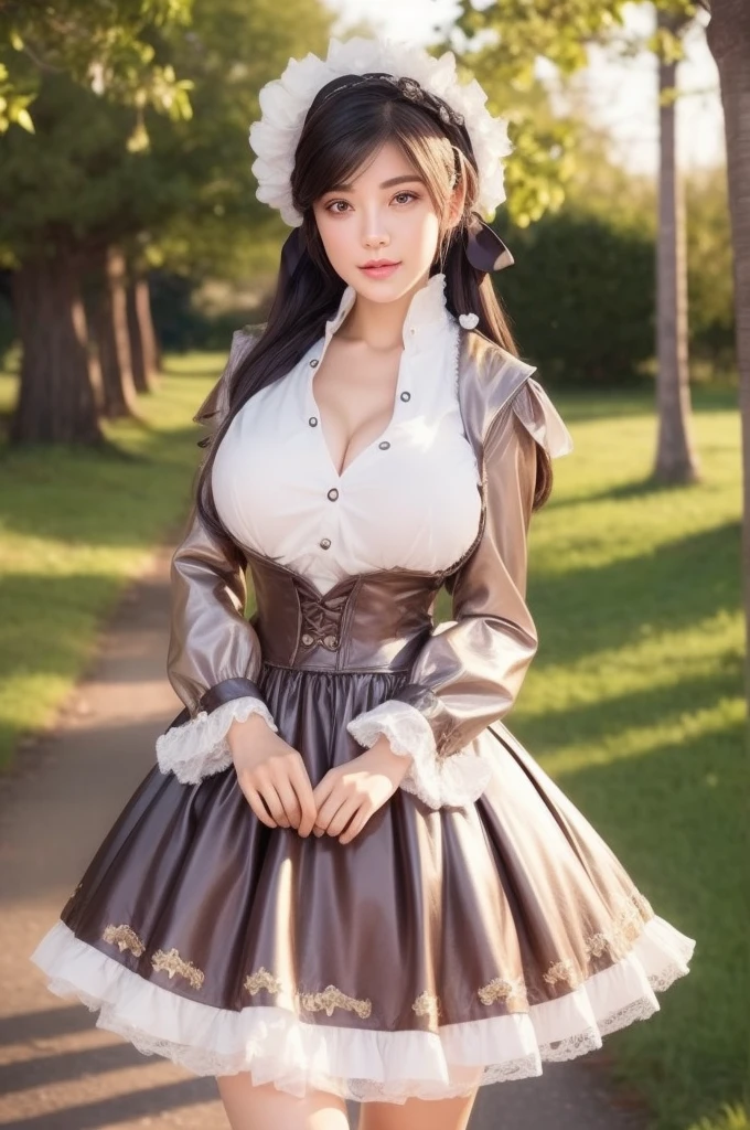 (Hyper-realistic) , (illustratio), (Increase the resolution),(8K), (Most Best Illustration),(extremely detaile), (Beautiful and delicate eyes),(The face is super detailed), (Detailed face), solo,1个Giant Breast Girl, looking at viewert, in the darkness nigth, deep shading, ssmile,cabelos preto e longos,(((Russian women's uniform:1.8)))