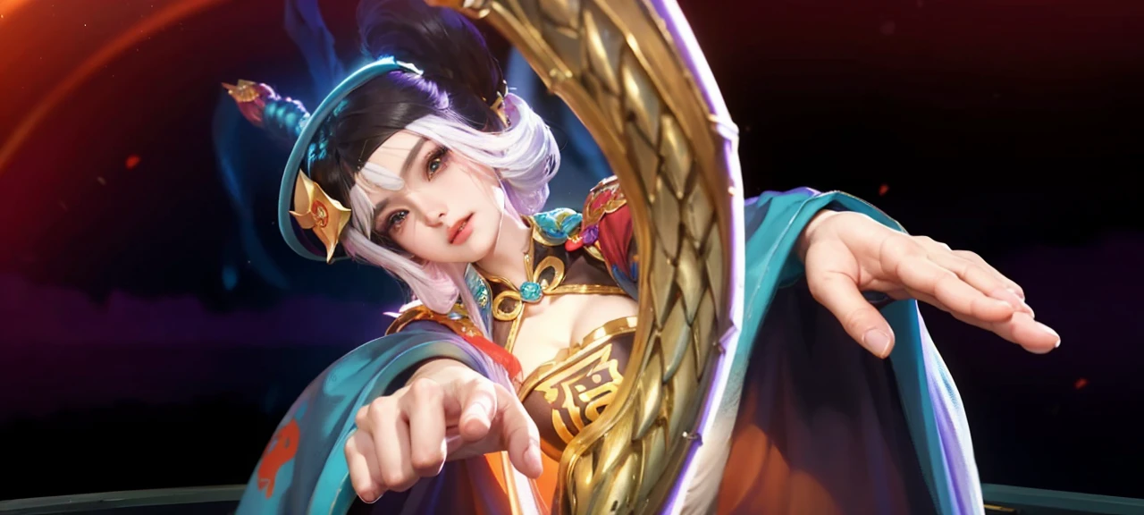 a close up of a woman with a purple and black costume, shadowbringers cinematic, 4 k detail fantasy, a beautiful fantasy empress, game cg, xianxia fantasy, xianxia hero, 2. 5 d cgi anime fantasy artwork, cinematic goddess close shot, ruan jia and artgerm, wow 4 k detail fantasy, hyperdetailed fantasy character