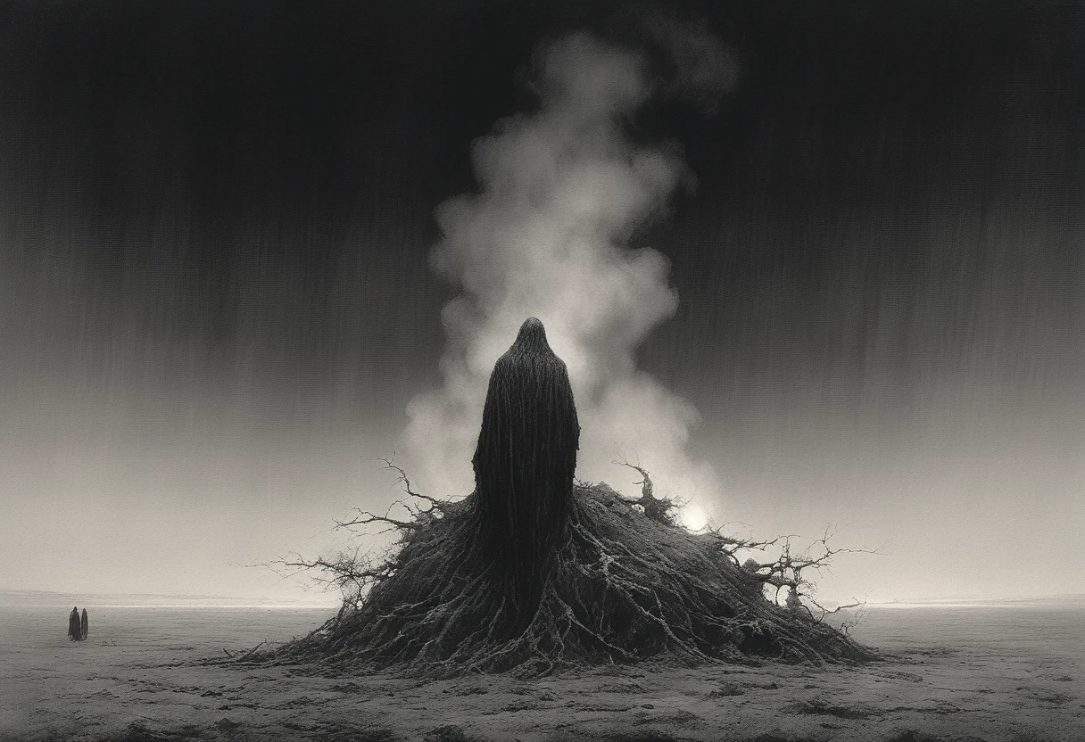 (master part, best quality), 1senhora, sozinho, (lo gothic), Apanhador de sonhos, Vampiro, cabelo preto curto, Ondas soltas, olhos azuis, ,fofo, (HG Giger, Arte de Hermann Nitsch, Beksinski, Dariusz Zawadzki, Giger, zdzislaw beksinski), cama, Velas, cruz, corpo magro, luz da lua, camisa preta, Noite, smoke billowing
