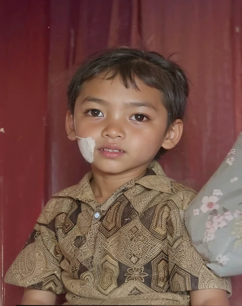 A realistis indonesian kid age 5 years wear a batik,ultra hd 8k