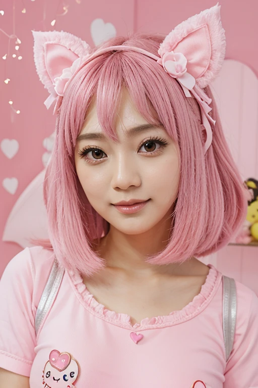 all pink, heart effects, kawaii, Jirai Kei