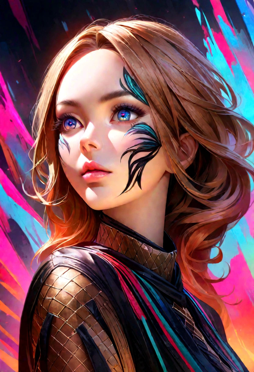 A detailed anime-style girl with beautiful intricate facial features, long eyelashes, delicate lips, and striking eyes, wearing a stylish outfit, set against an urban graffiti background with vibrant, bold colors and dynamic textures, masterfully rendered with extreme attention to detail, ultra-high resolution, and a photorealistic aesthetic, creating a captivating, imaginative, and visually striking piece of digital art.