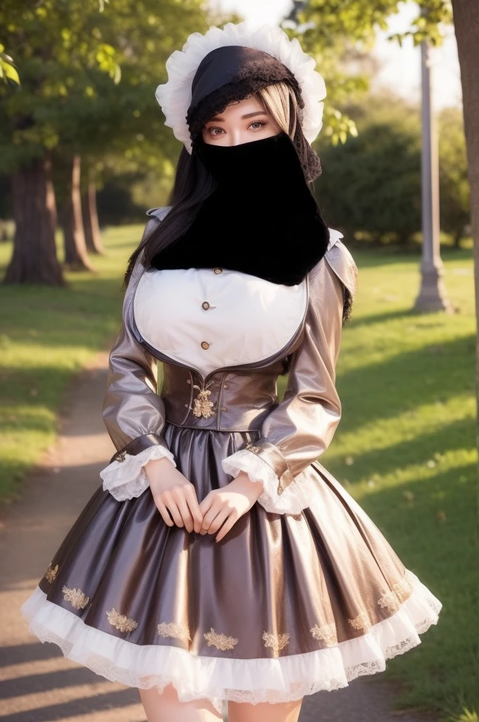 (Hyper-realistic) , (illustratio), (Increase the resolution),(8K), (Most Best Illustration),(extremely detaile), (Beautiful and delicate eyes),(The face is super detailed), (Detailed face), solo,1个Giant Breast Girl, looking at viewert, in the darkness nigth, deep shading, ssmile,cabelos preto e longos，（（（Russian women's uniform：1.8）））