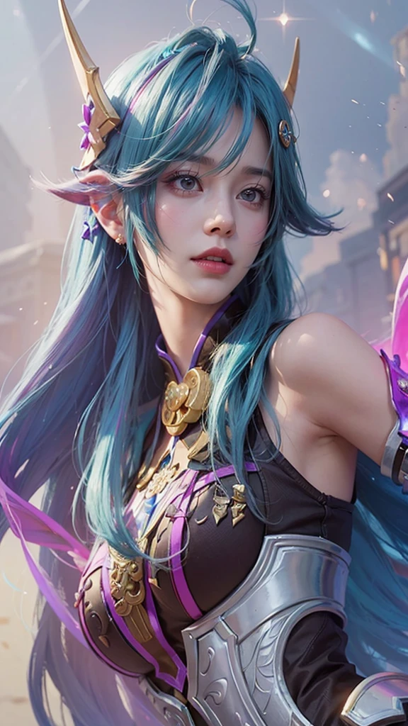 a close up of a 4 girls  ,pink hair , big booobs ,  shadowbringers cinematic, 4 k detail fantasy, a beautiful fantasy empress, game cg, xianxia fantasy, xianxia hero, 2. 5 d cgi anime fantasy artwork, cinematic goddess close shot, ruan jia and artgerm, wow 4 k detail fantasy, hyperdetailed fantasy character