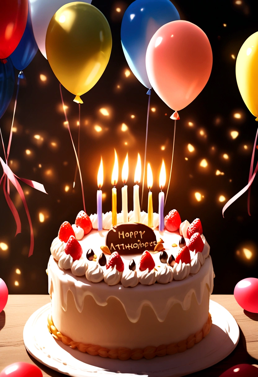 celebration cake,candle,balloon,happy atmosphere,photography