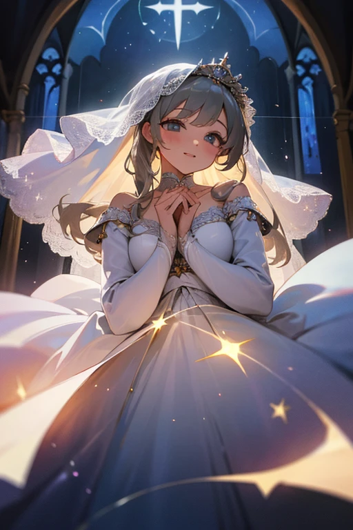 👰🏻‍♀️😆🌙🌠💐⛪, master piece, high quality, 4K, 8K