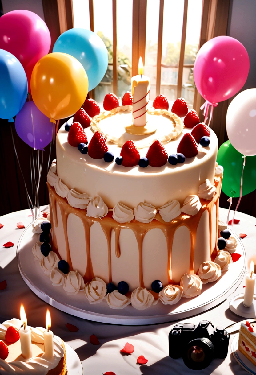 celebration cake,candle,balloon,happy atmosphere,photography