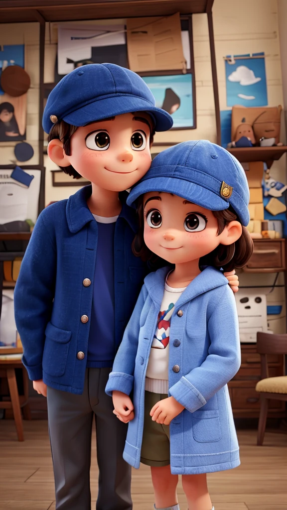 Poster making, Couple’s Day, a little boy wearing a hat with a 