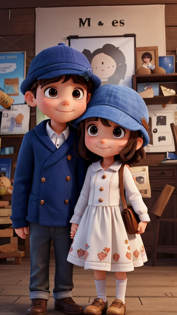 Poster making, Couple’s Day, a wearing a hat with a