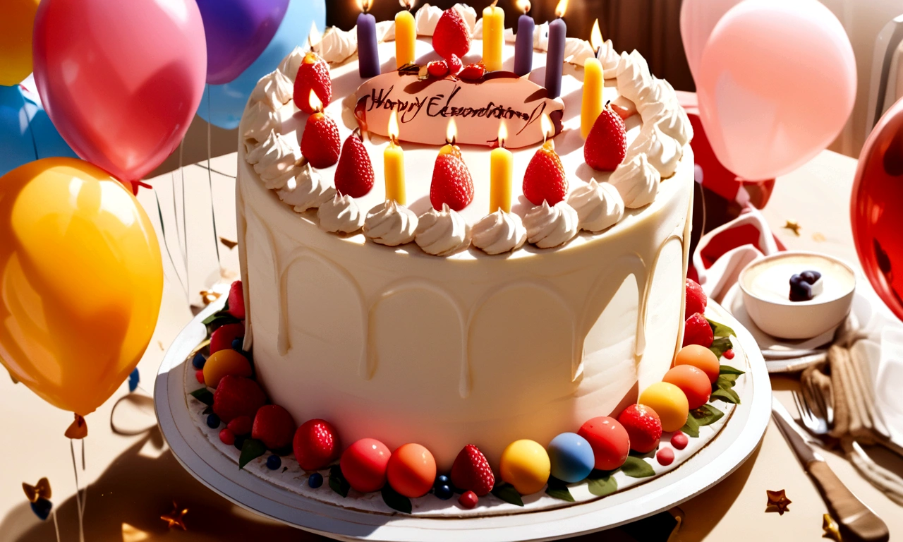 celebration cake,candle,balloon,happy atmosphere,photography