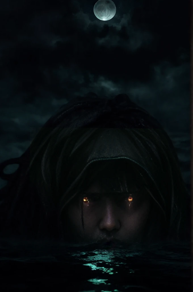 Cthulhu、night、Ocean、rain、Cloudy、Reality、high resolution、Lovecraft、Horror、paranormal phenomena、dark、Tentacles、The Terror of the Universe、Insanity、myth、コズミックHorror、moon、Realistic photos、Giant monster、unmanned